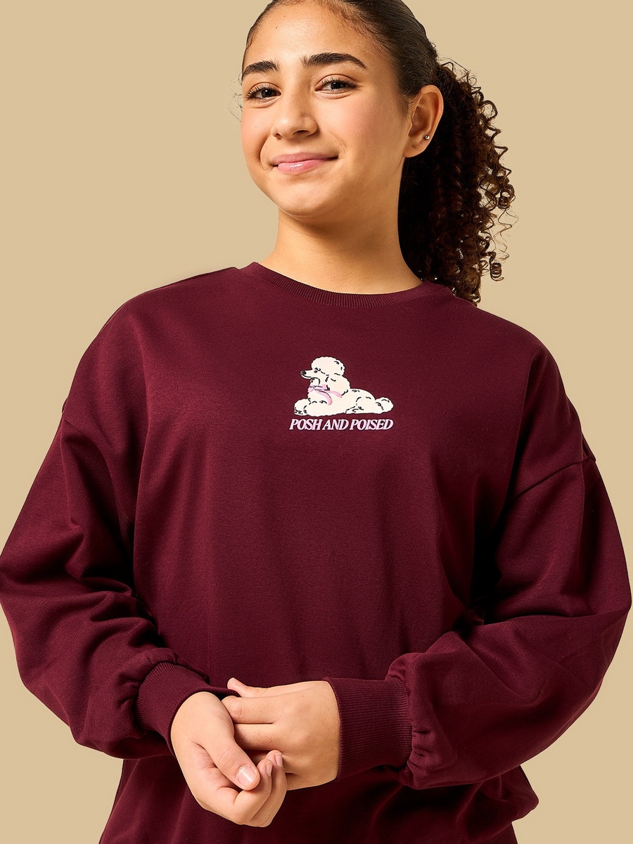 Puppy Print Oversized Sweatshirt