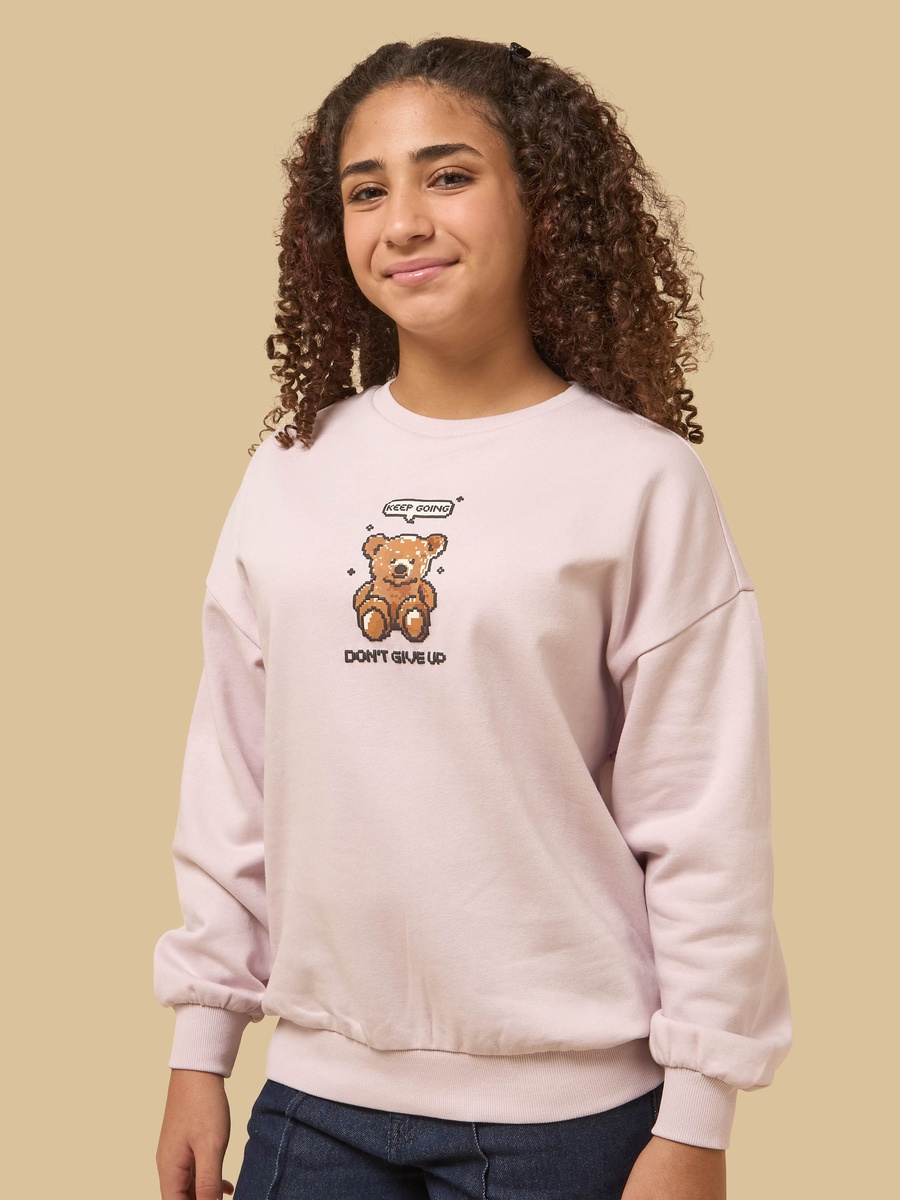 Teddy Print Oversized Sweatshirt