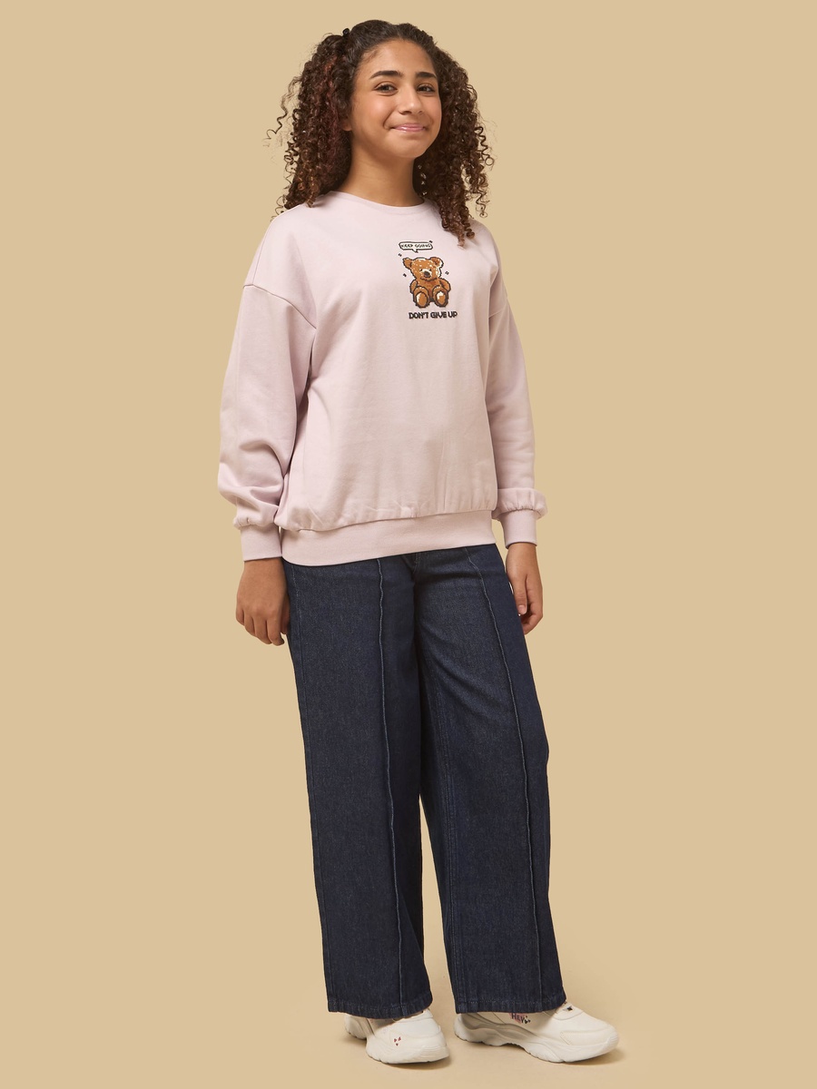 Teddy Print Oversized Sweatshirt