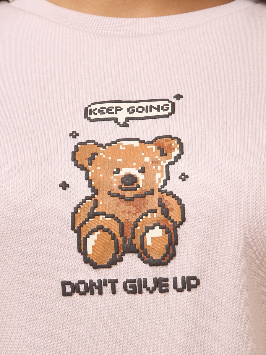 Teddy Print Oversized Sweatshirt