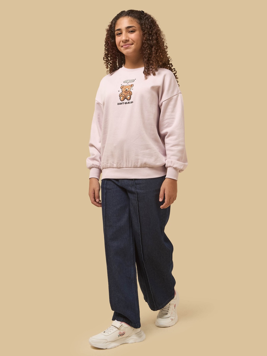 Teddy Print Oversized Sweatshirt