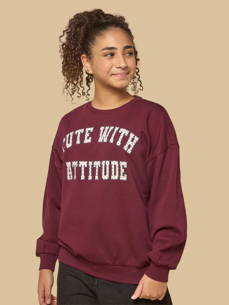 Slogan Print Oversized Sweatshirt