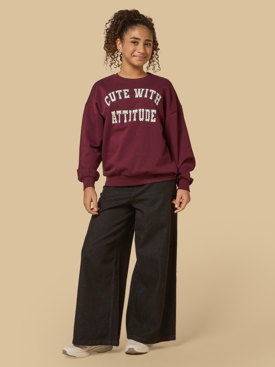 Slogan Print Oversized Sweatshirt