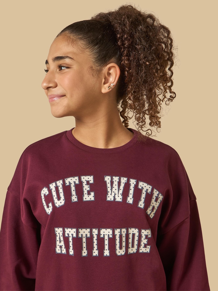 Slogan Print Oversized Sweatshirt