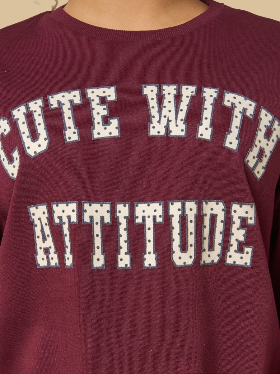 Slogan Print Oversized Sweatshirt
