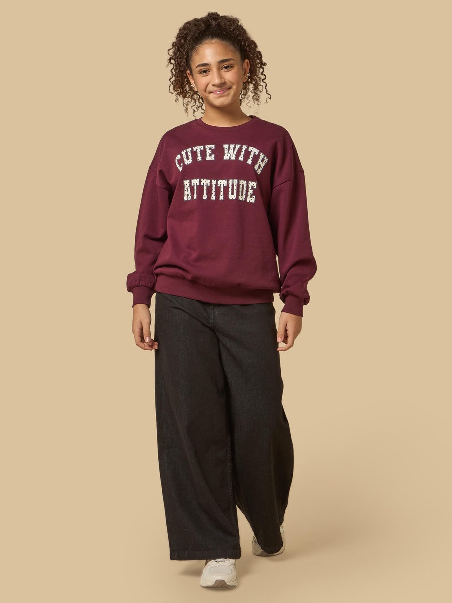 Slogan Print Oversized Sweatshirt