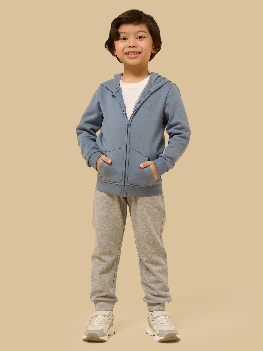 Slogan Embossed Zip Through Hoodie