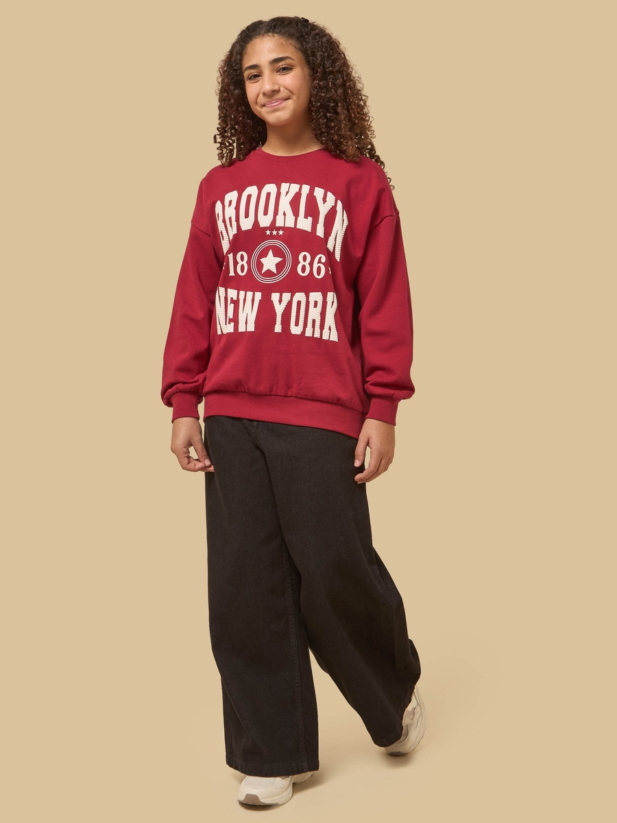 Brooklyn Print Oversized Sweatshirt