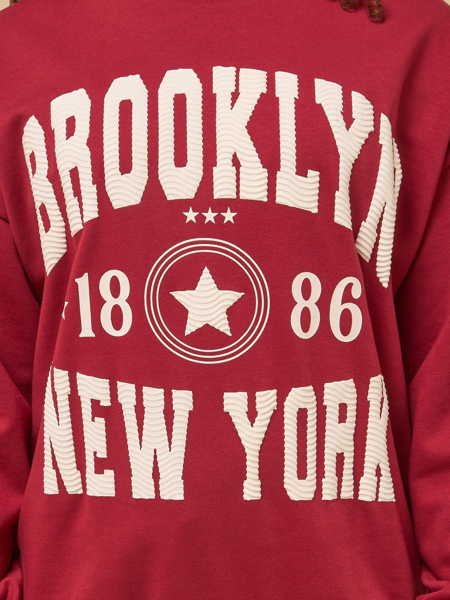 Brooklyn Print Oversized Sweatshirt