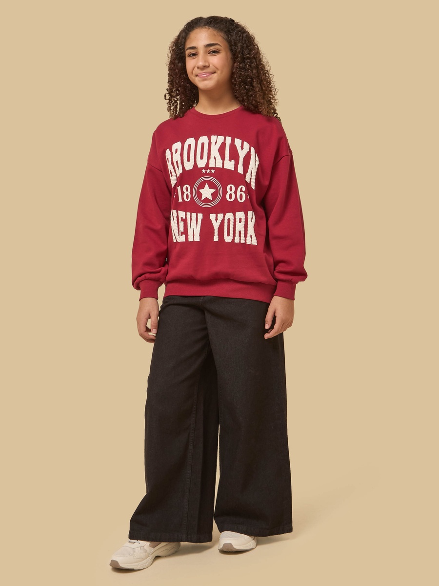 Brooklyn Print Oversized Sweatshirt