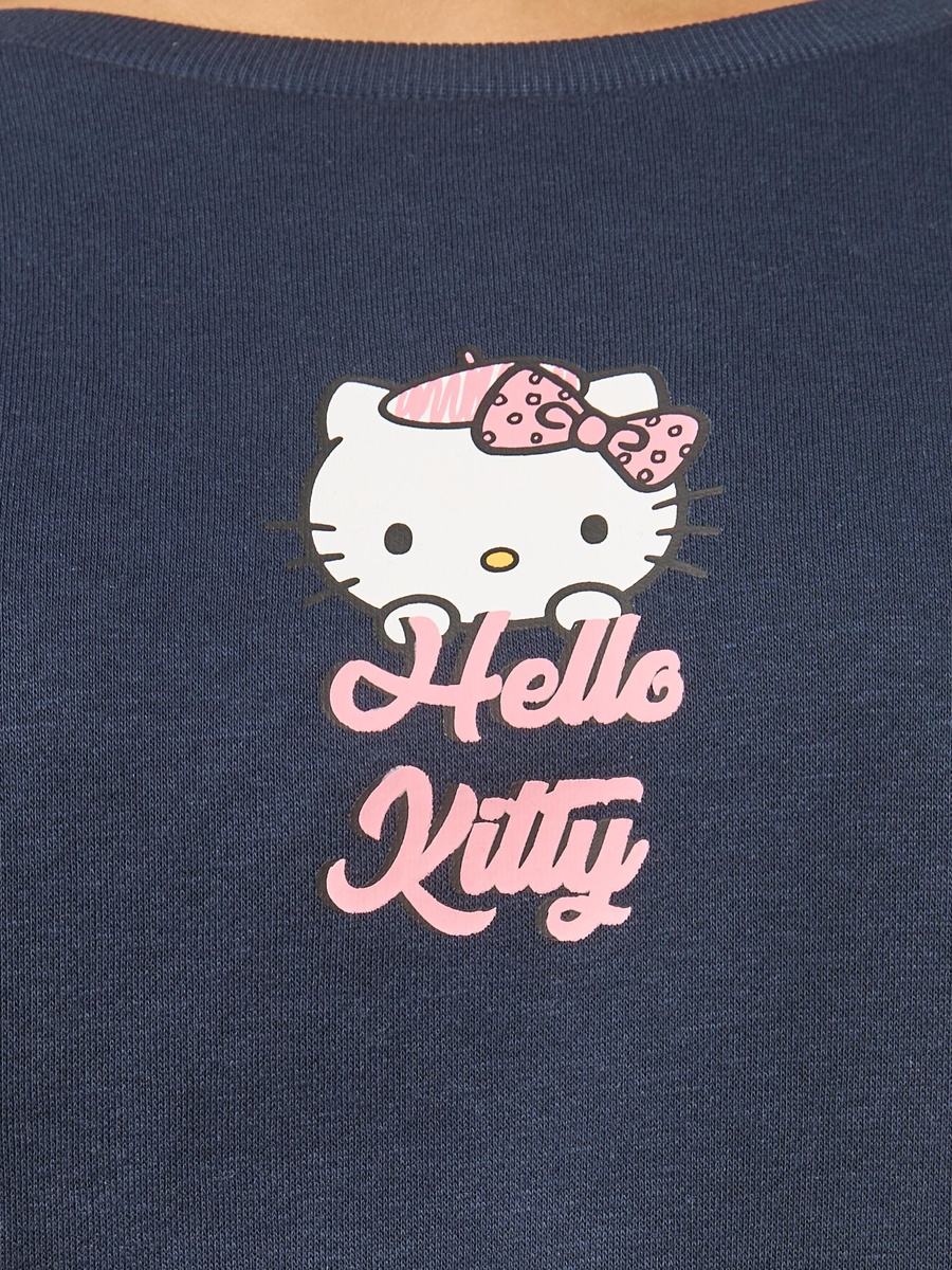 Hello Kitty Print Oversized Sweatshirt