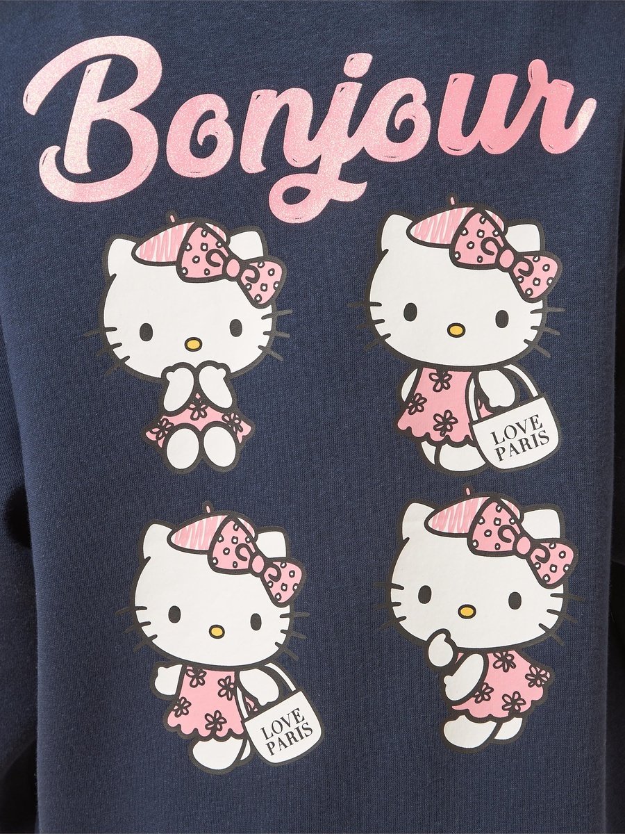 Hello Kitty Print Oversized Sweatshirt