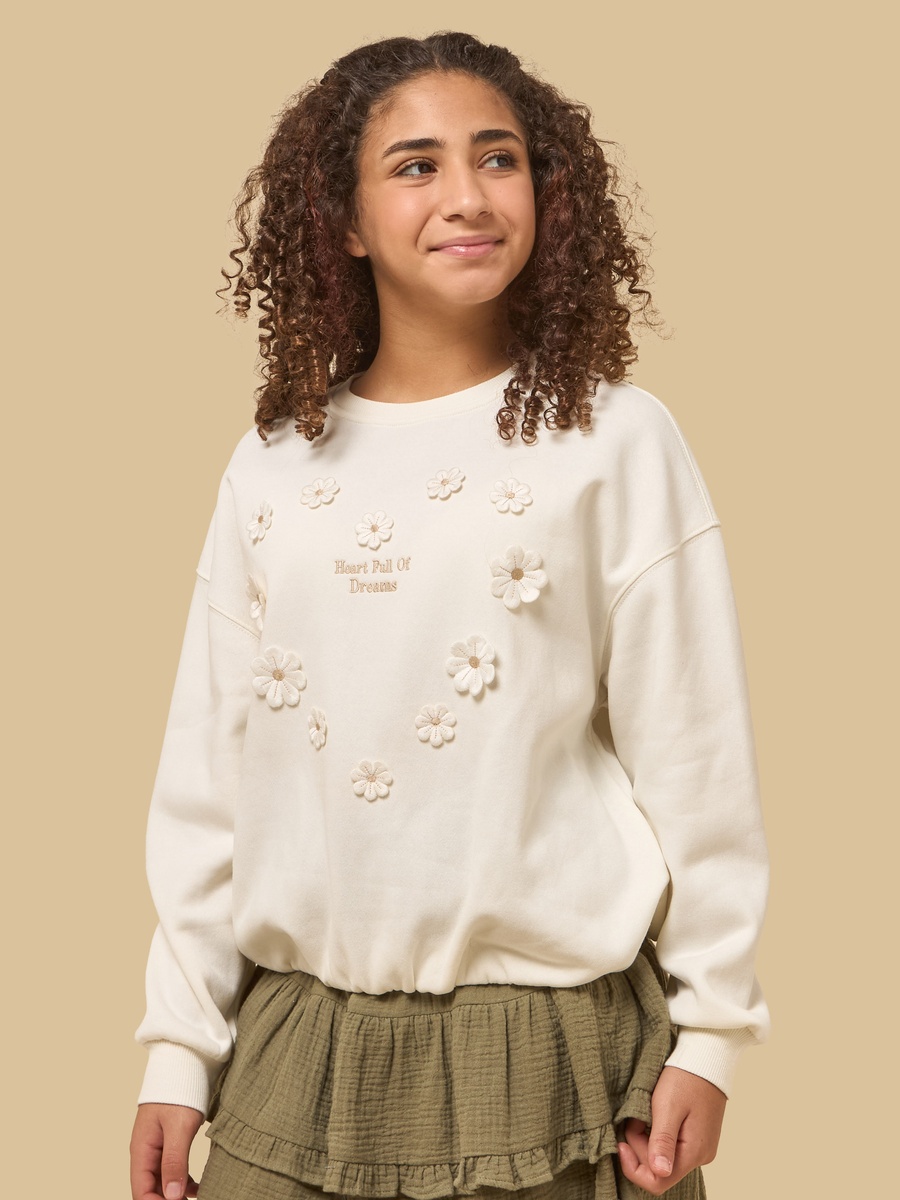 Floral 3D Applique Oversized Sweatshirt