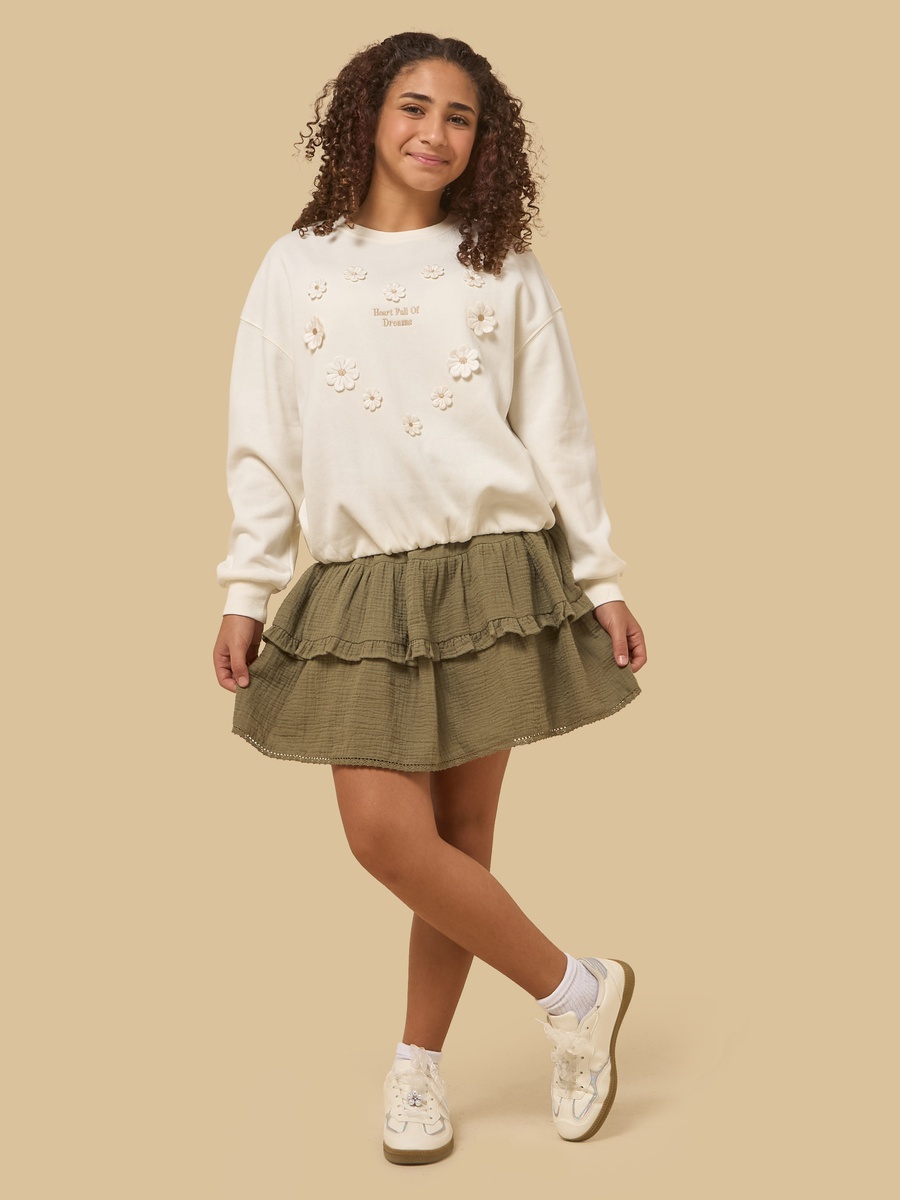 Floral 3D Applique Oversized Sweatshirt