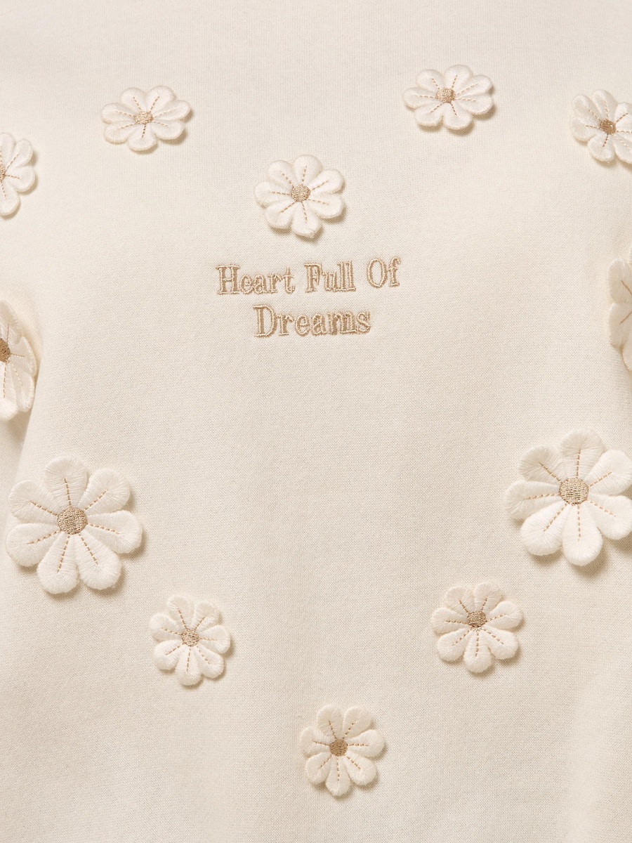 Floral 3D Applique Oversized Sweatshirt