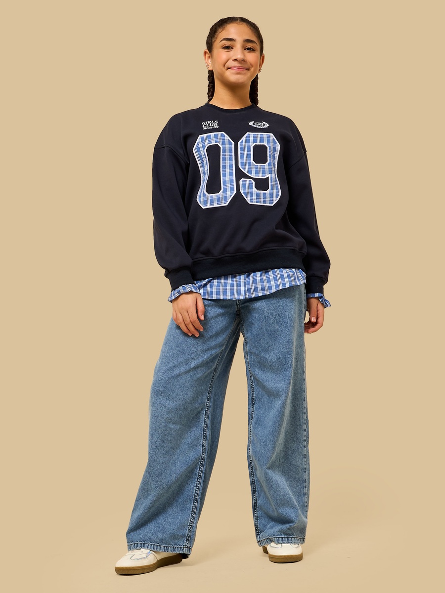 Varsity Applique Oversized Sweatshirt