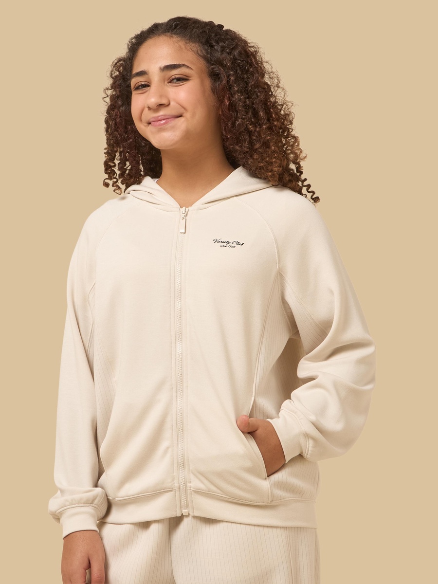 Panelled Zip Through Hoodie