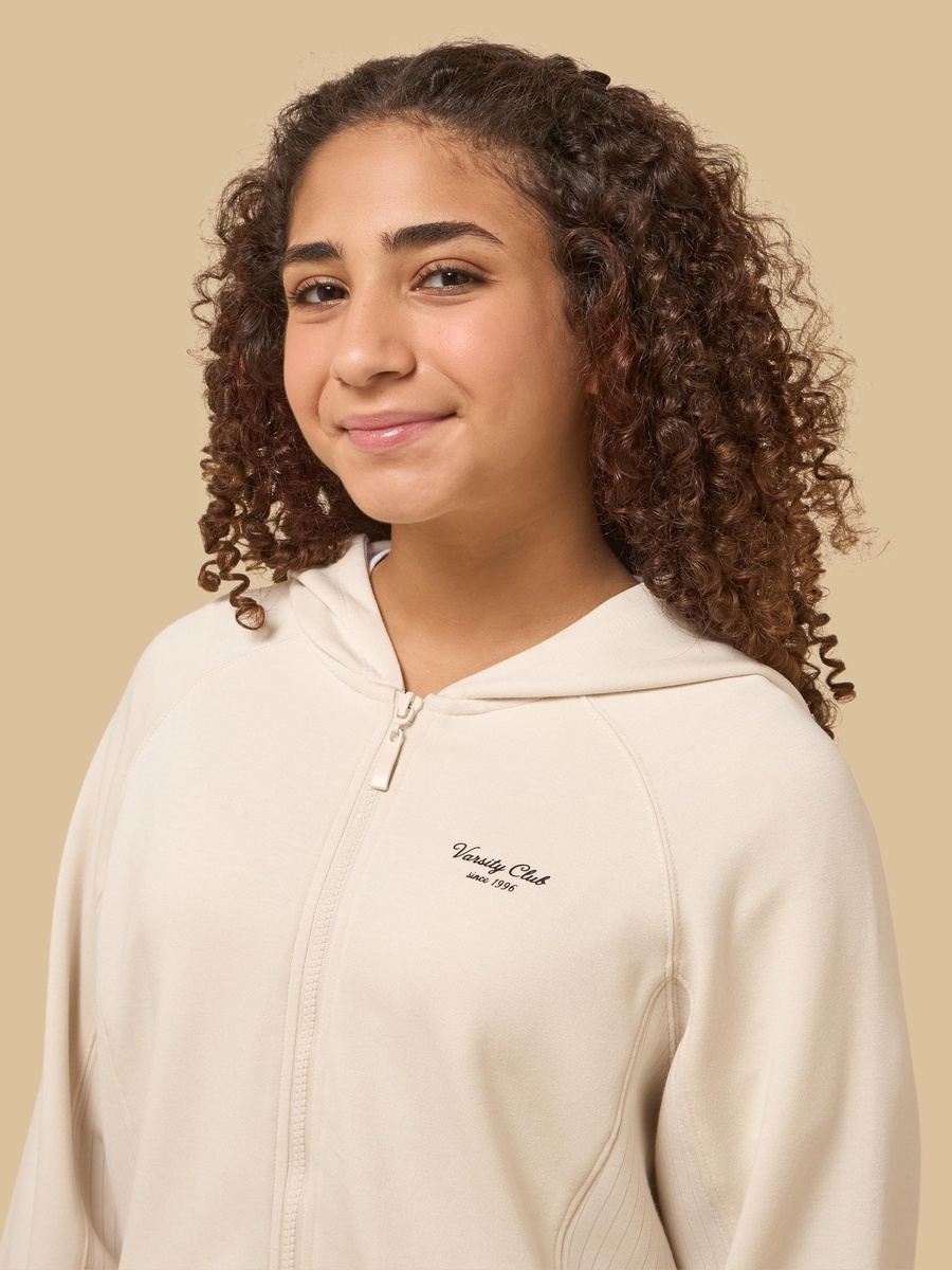 Panelled Zip Through Hoodie