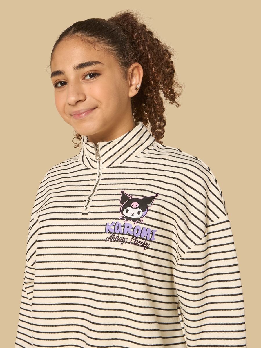 Kuromi Print High Neck Sweatshirt