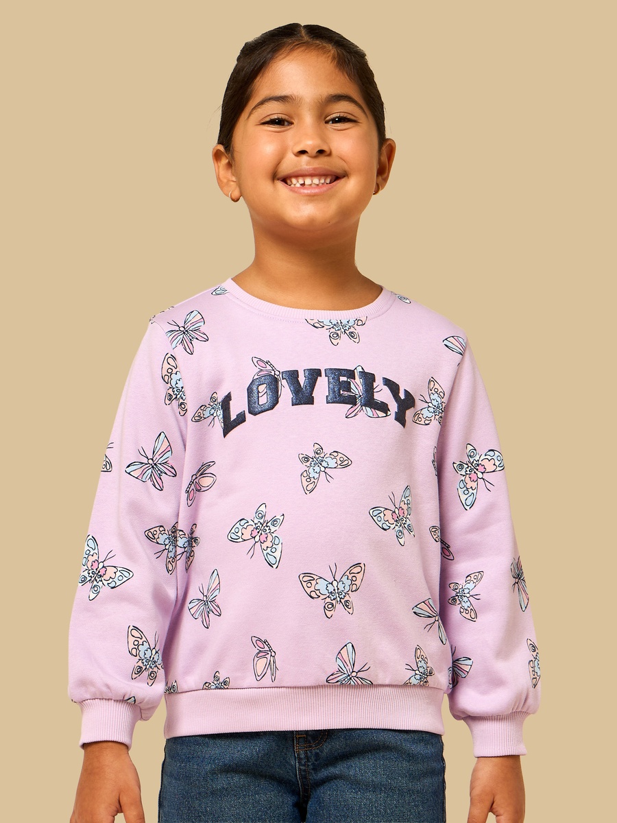 Butterfly Print Oversized Sweatshirt