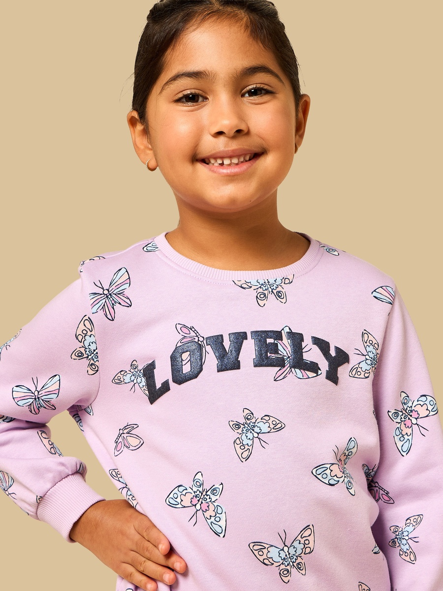 Butterfly Print Oversized Sweatshirt