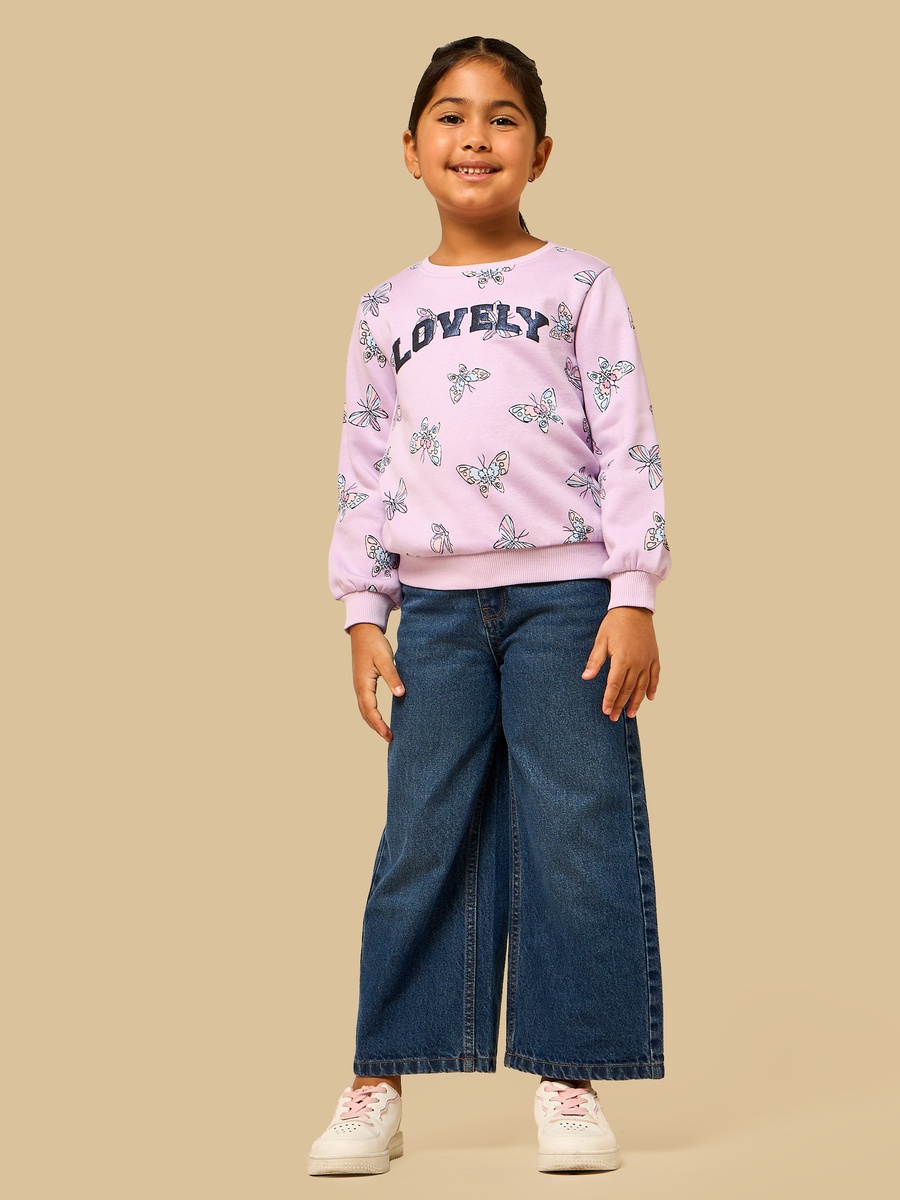 Butterfly Print Oversized Sweatshirt