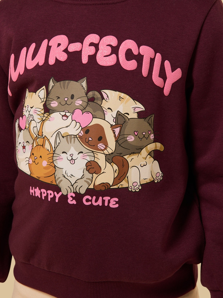 Cat Print Sweatshirt