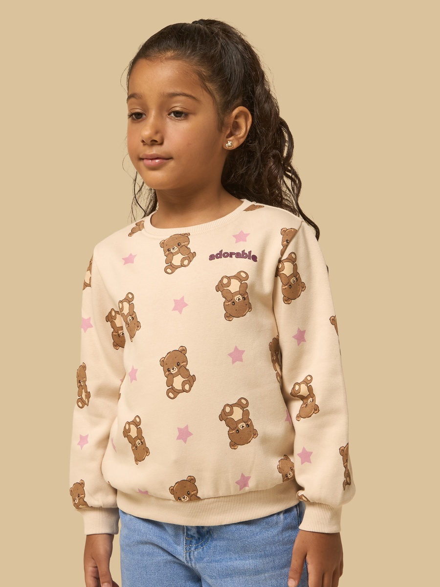 Teddy Bear Print Sweatshirt