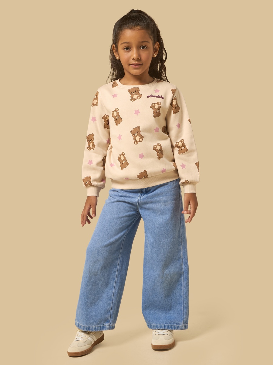 Teddy Bear Print Sweatshirt