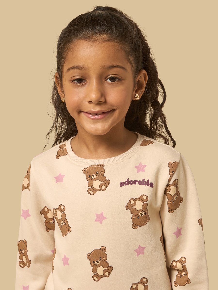 Teddy Bear Print Sweatshirt