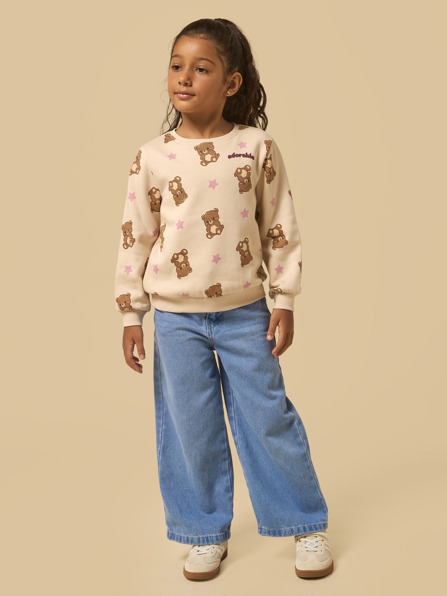 Teddy Bear Print Sweatshirt