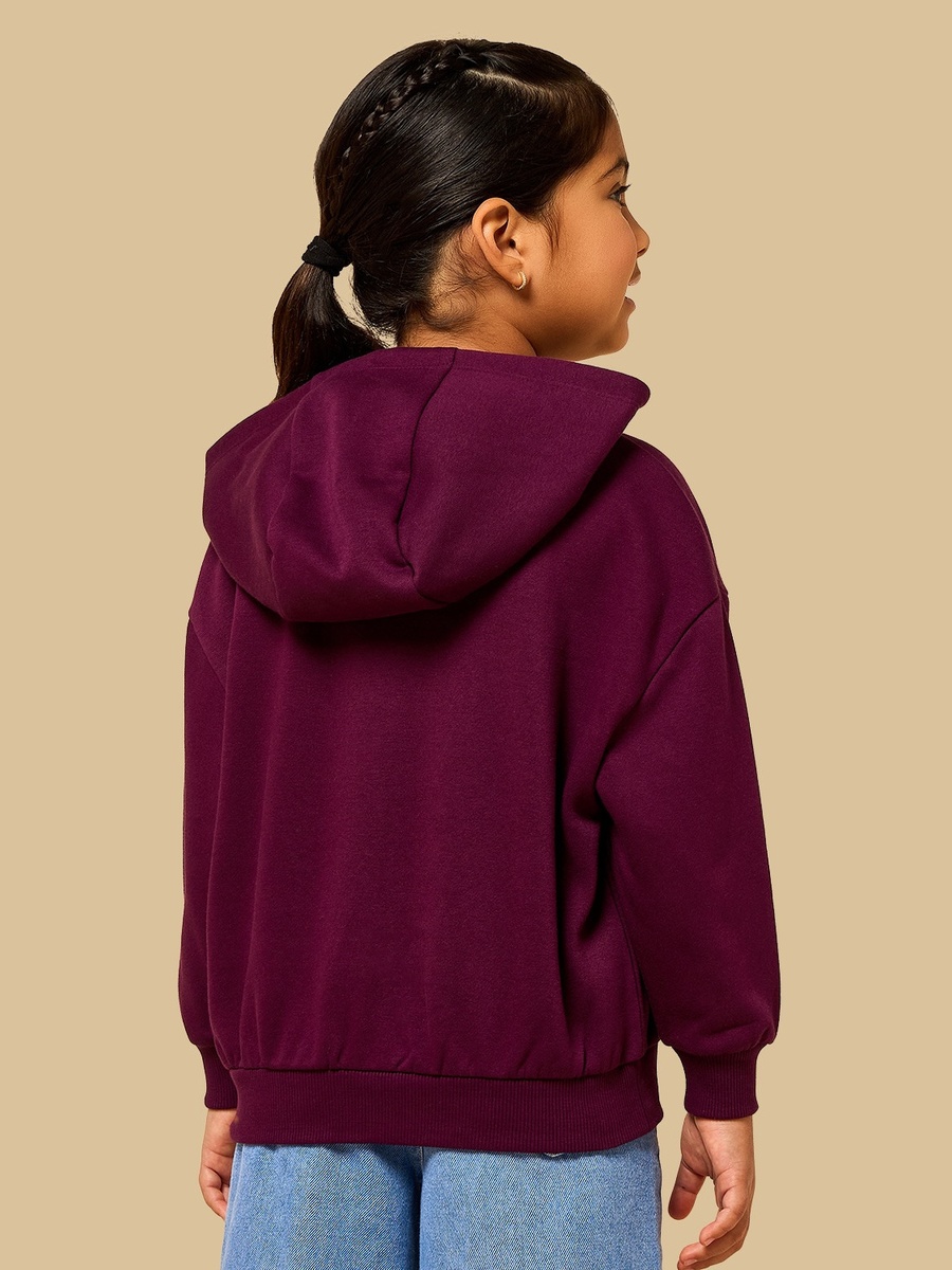 Fruit Print Oversized Hooded Sweatshirt