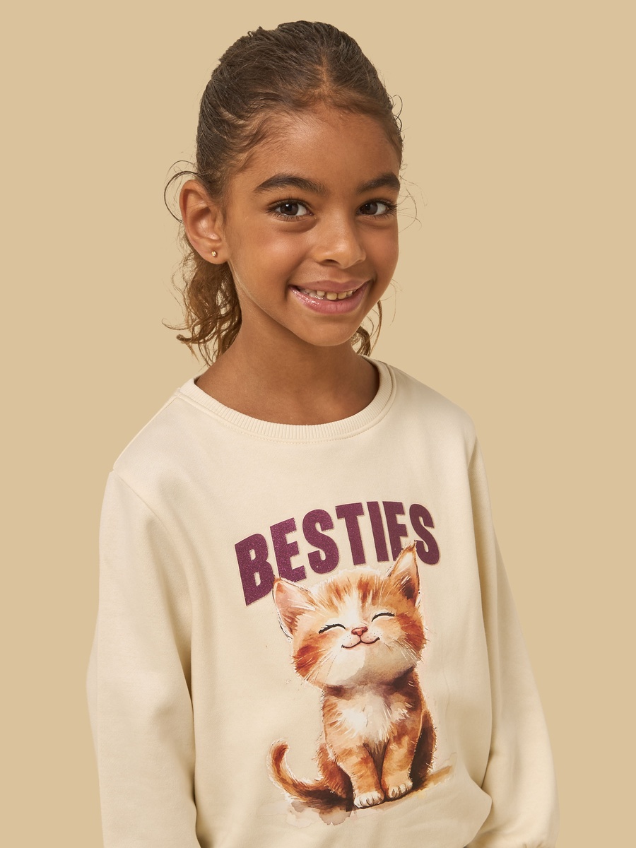 Cat Print Sweatshirt