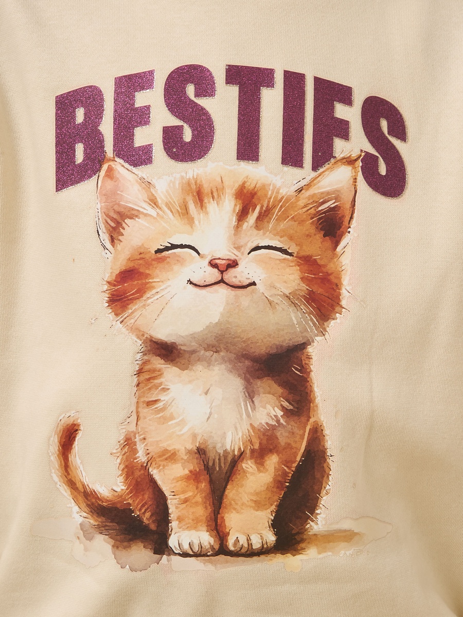 Cat Print Sweatshirt