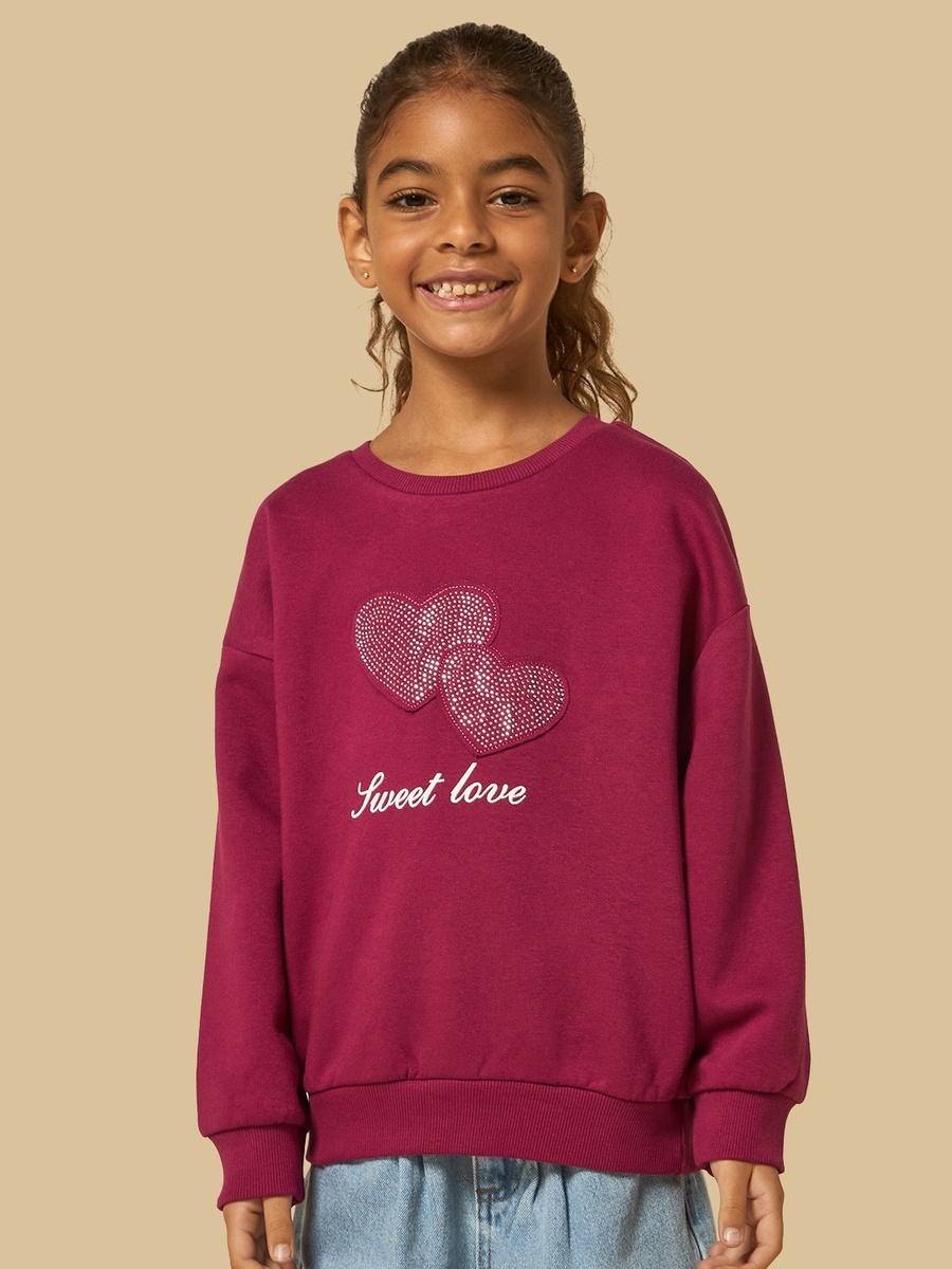 Heart Applique Oversized Sweatshirt