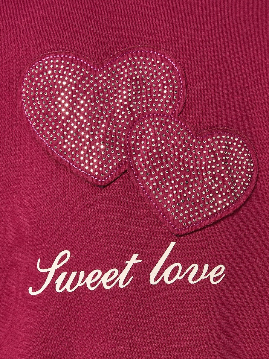 Heart Applique Oversized Sweatshirt