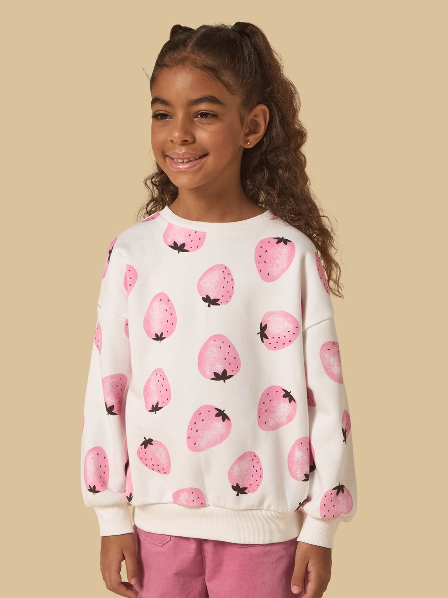 Strawberry Print Oversized Sweatshirt