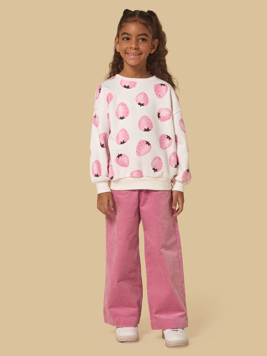 Strawberry Print Oversized Sweatshirt