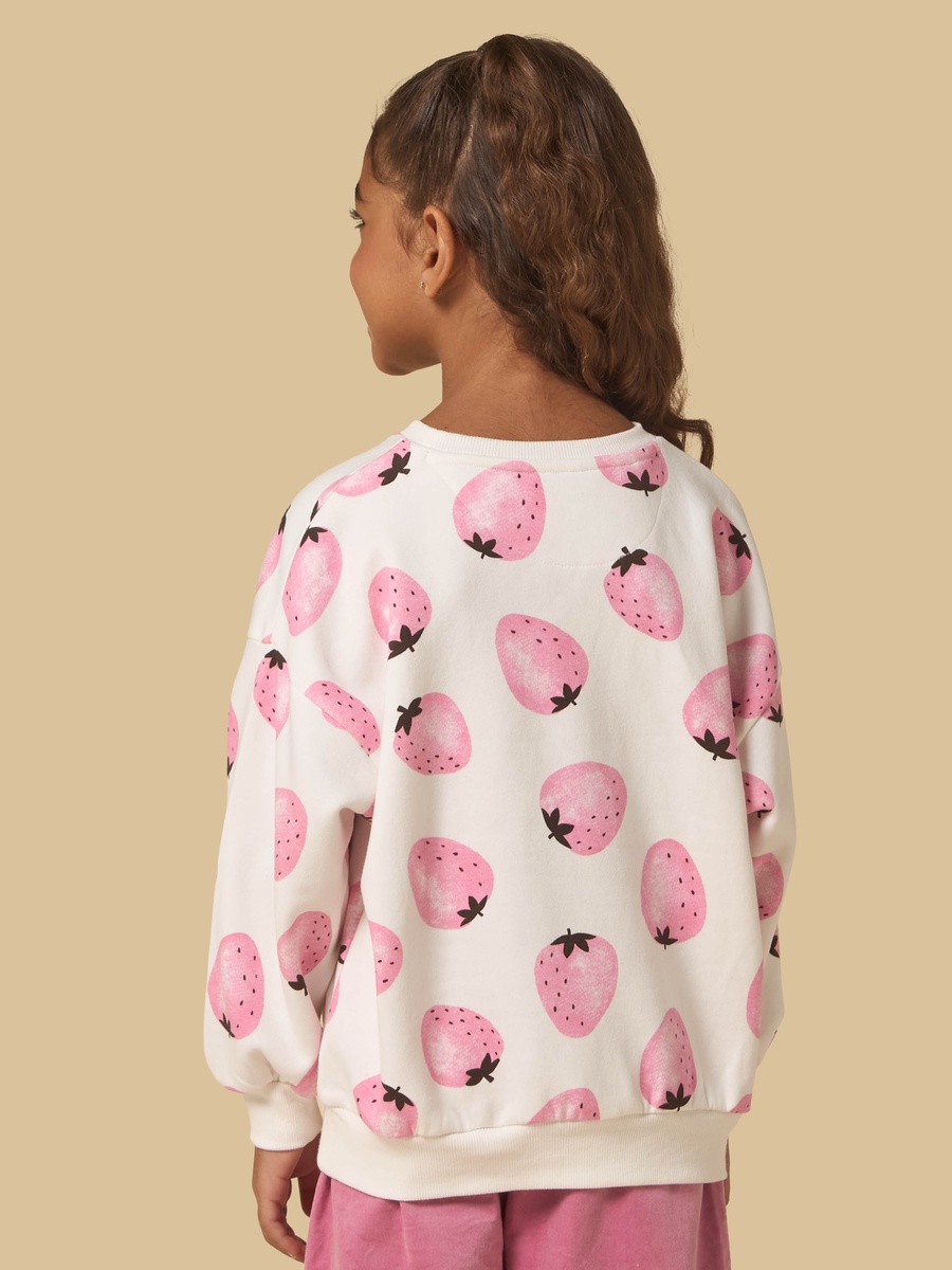 Strawberry Print Oversized Sweatshirt