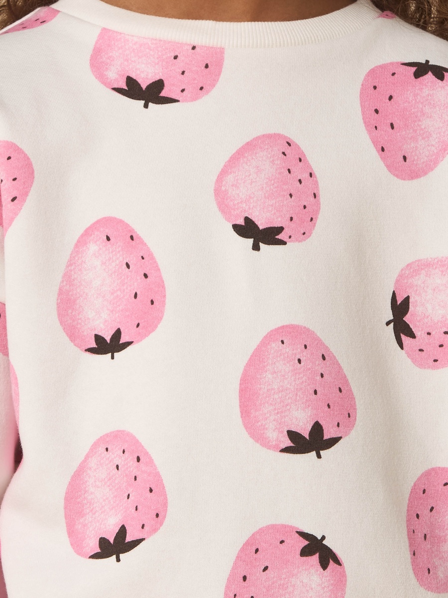 Strawberry Print Oversized Sweatshirt