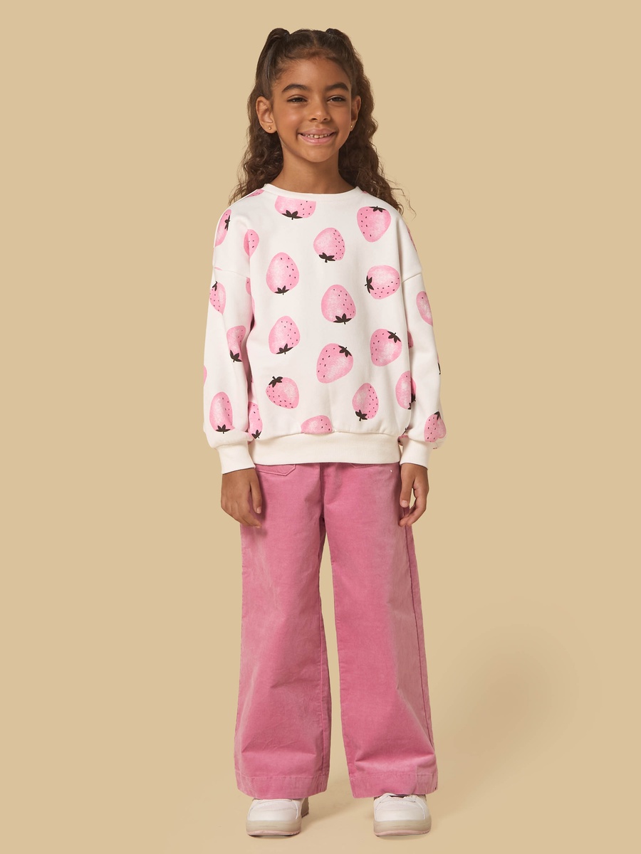 Strawberry Print Oversized Sweatshirt