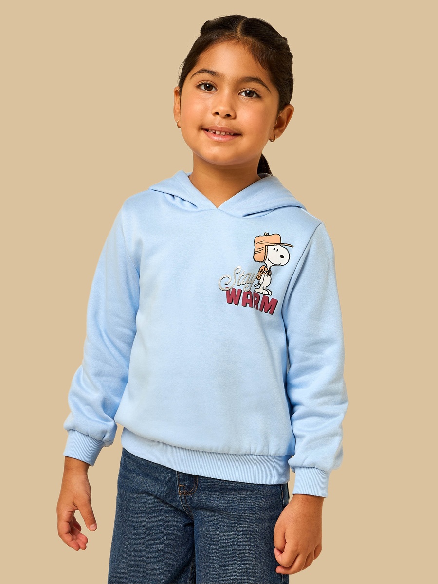 Snoopy Print Hooded Sweatshirt