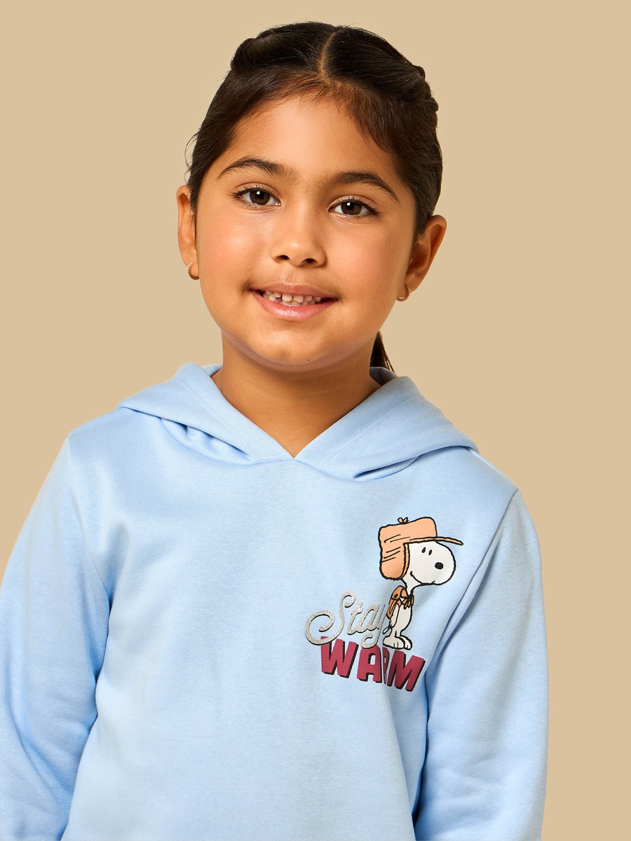 Snoopy Print Hooded Sweatshirt