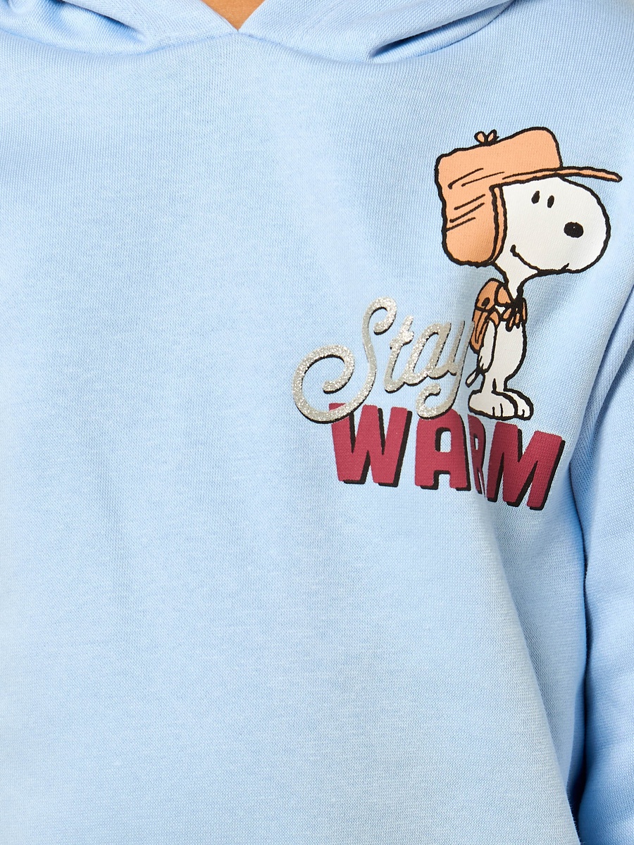 Snoopy Print Hooded Sweatshirt