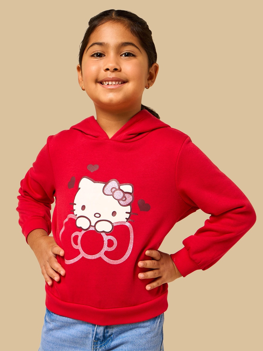 Hello Kitty Print Regular Fit Hooded Sweatshirt