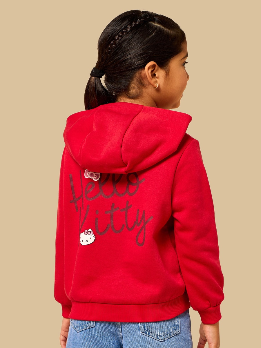 Hello Kitty Print Regular Fit Hooded Sweatshirt