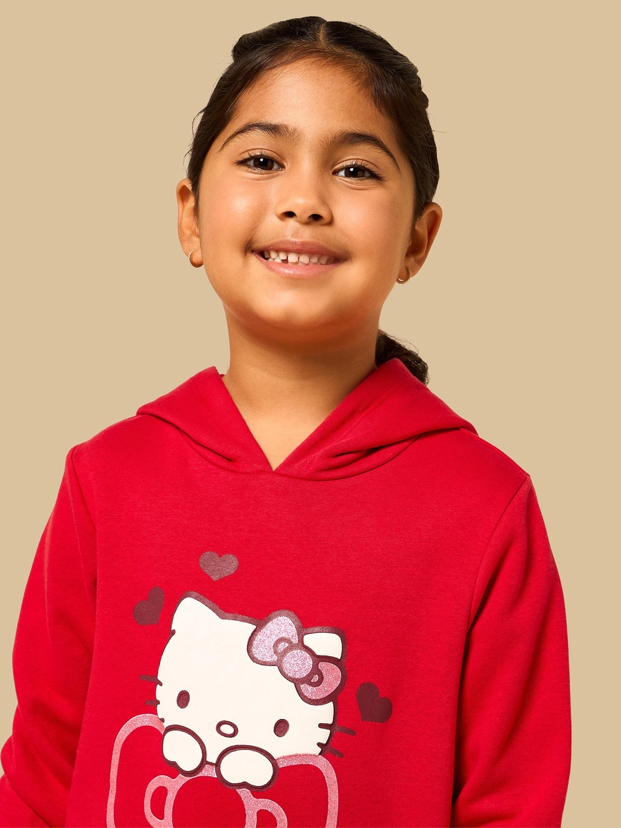 Hello Kitty Print Regular Fit Hooded Sweatshirt