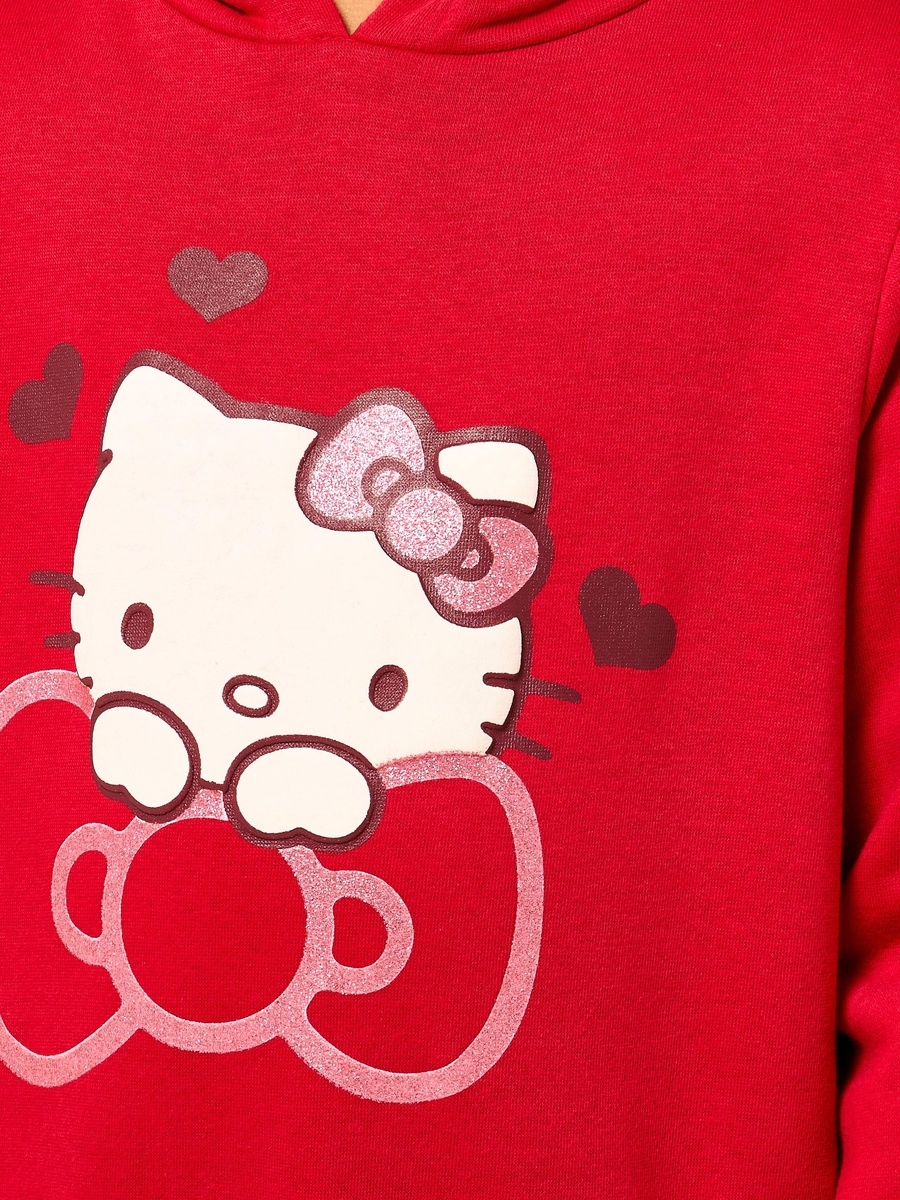 Hello Kitty Print Regular Fit Hooded Sweatshirt
