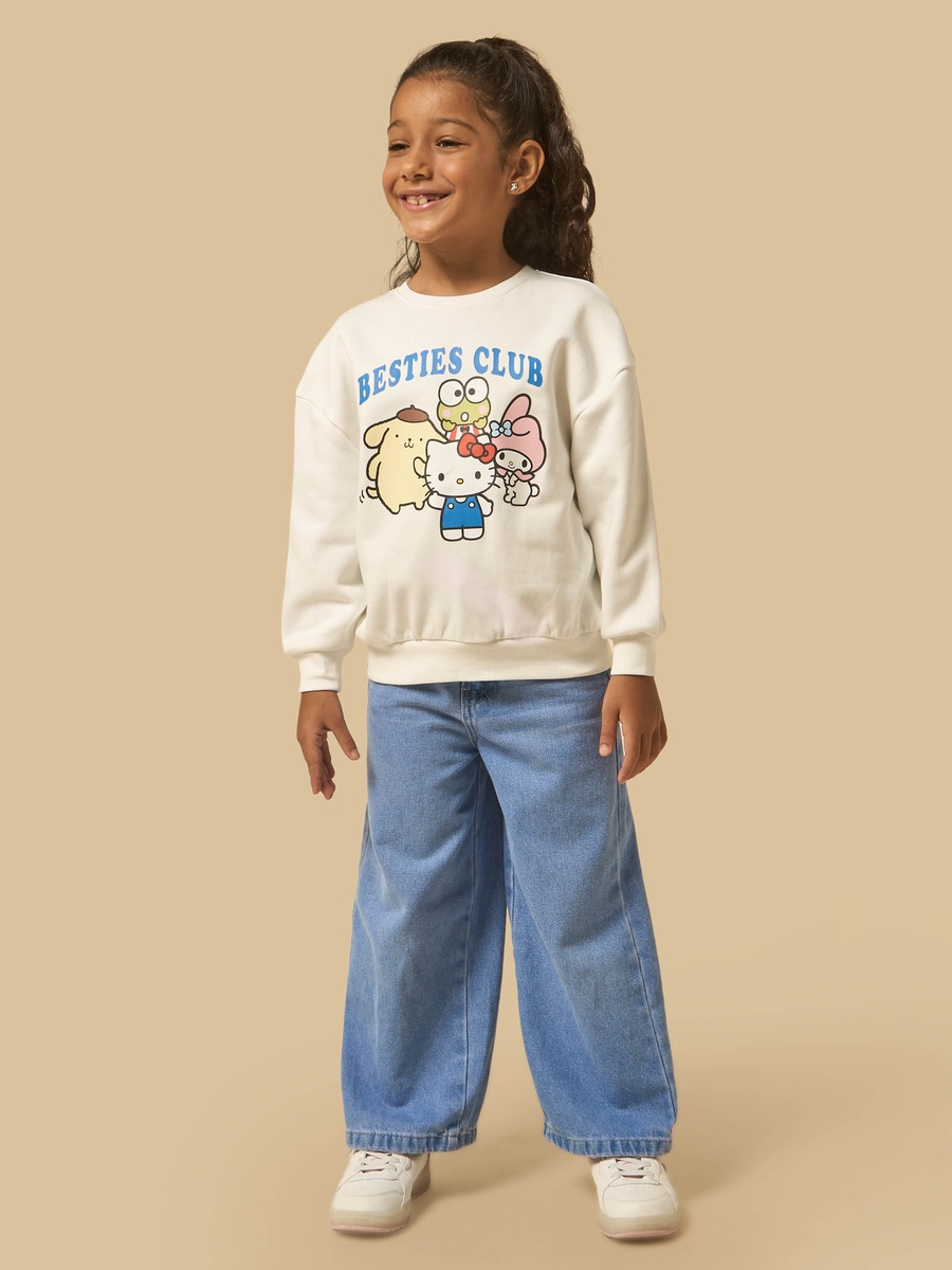 Hello Kitty and Friends Print Oversized Sweatshirt