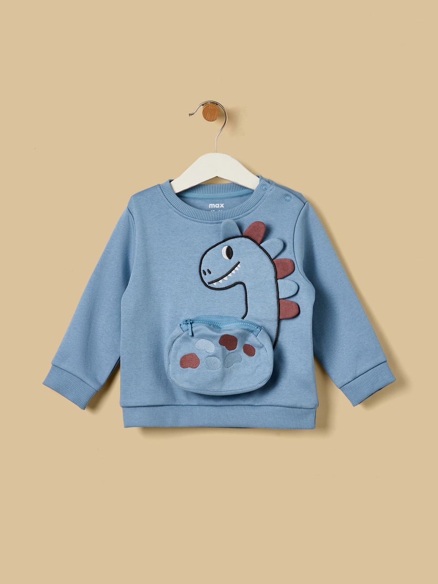 Pack of 2 - Dinosaur Print Sweatshirt with 3D Pocket